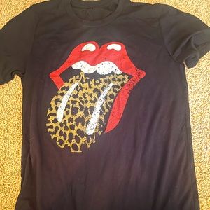 Cheeta Print Rolling Stones Tee
